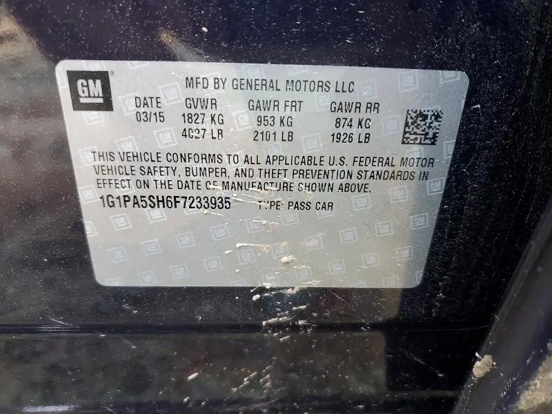 2015 CHEVROLET CRUZE LS  