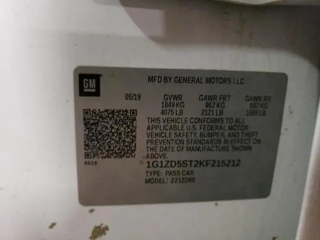 2019 CHEVROLET MALIBU LT  