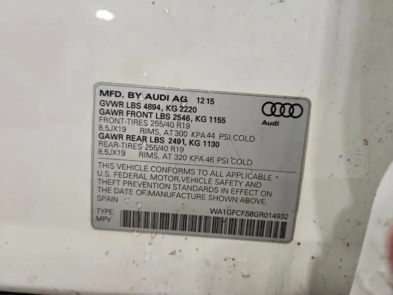 2016 AUDI Q3 PRESTIGE  