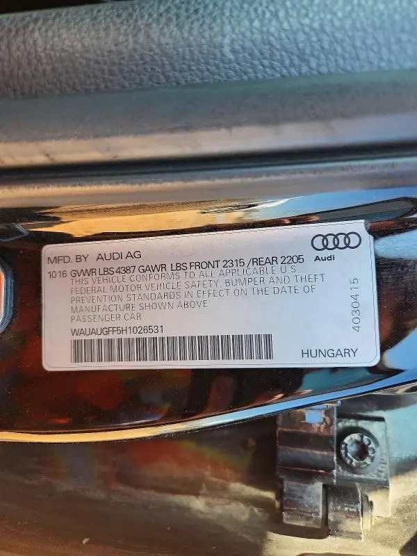 2017 AUDI A3 PREMIUM  