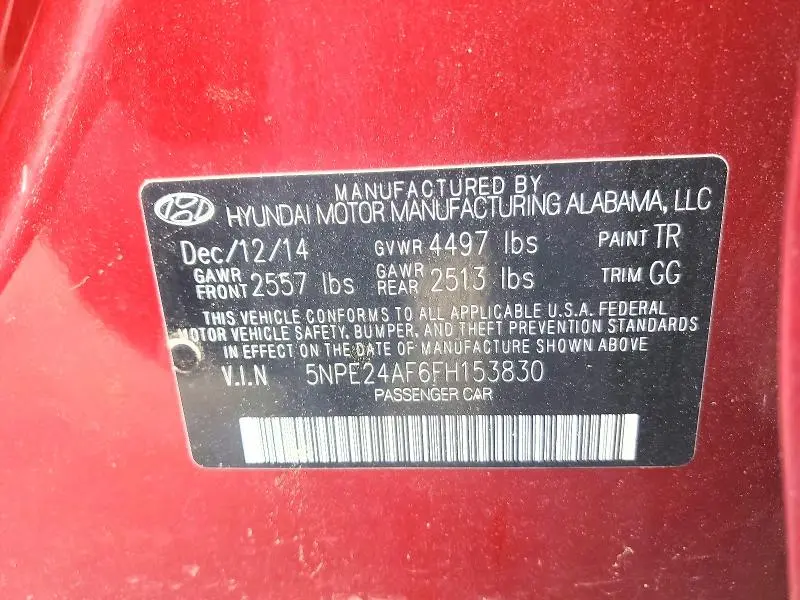 2015 HYUNDAI SONATA SE  