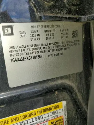 2012 BUICK LACROSSE TOURING  