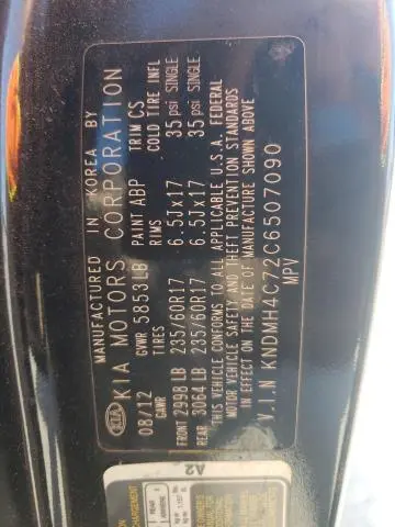 2012 KIA SEDONA EX  
