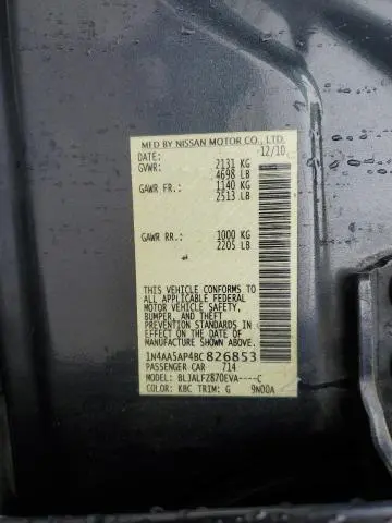 2011 NISSAN MAXIMA S  