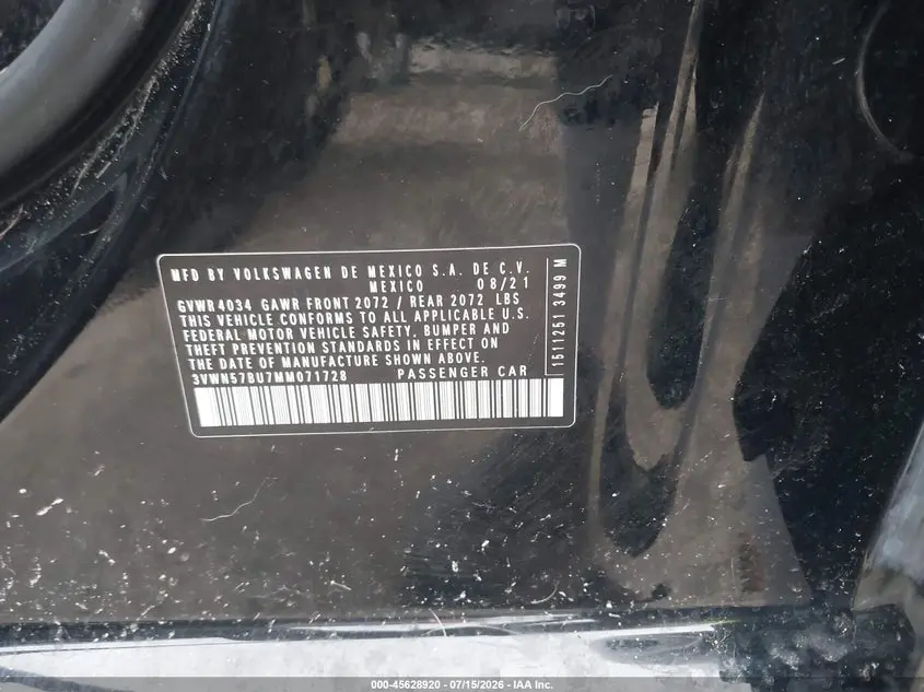 2021 VOLKSWAGEN JETTA 1.4T R-LINE/1.4T S