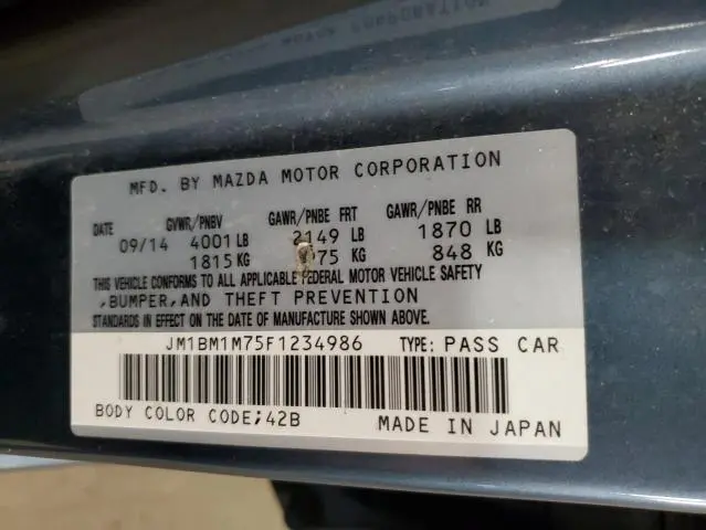 2015 MAZDA 3 GRAND TOURING  