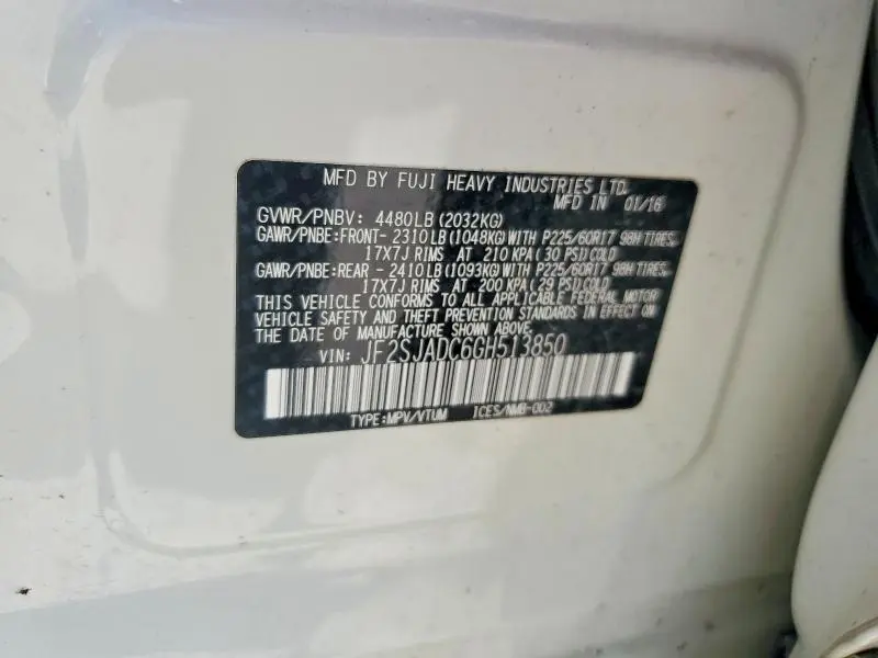 2016 SUBARU FORESTER 2.5I PREMIUM  