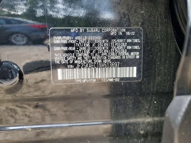 2022 SUBARU FORESTER PREMIUM  