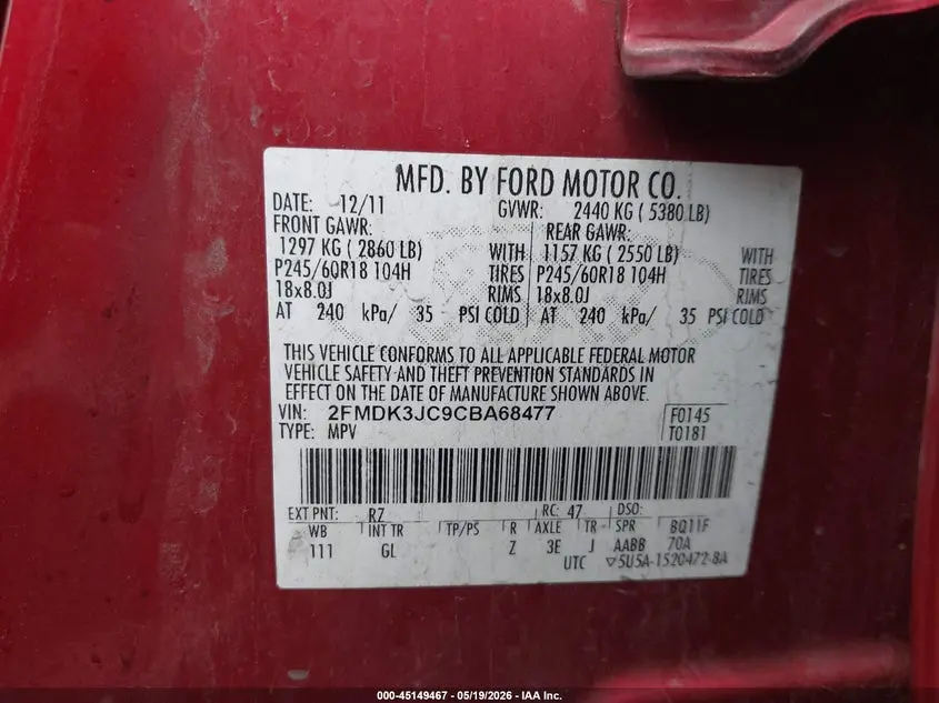 2012 FORD EDGE SEL
