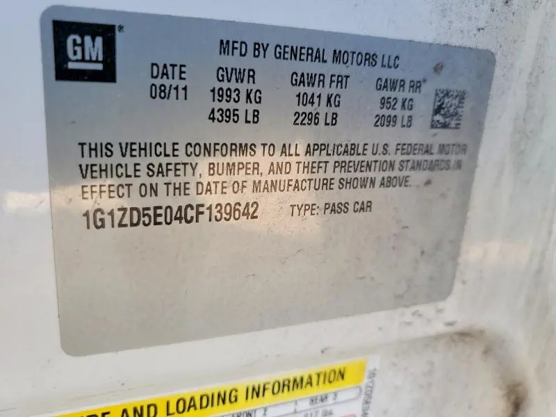 2012 CHEVROLET MALIBU 2LT  