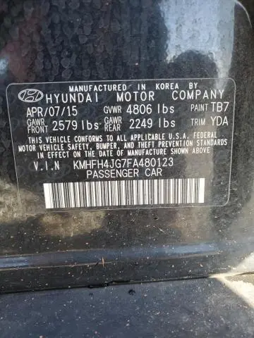 2015 HYUNDAI AZERA LIMITED  