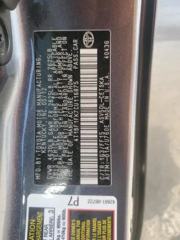 2012 TOYOTA CAMRY BASE
