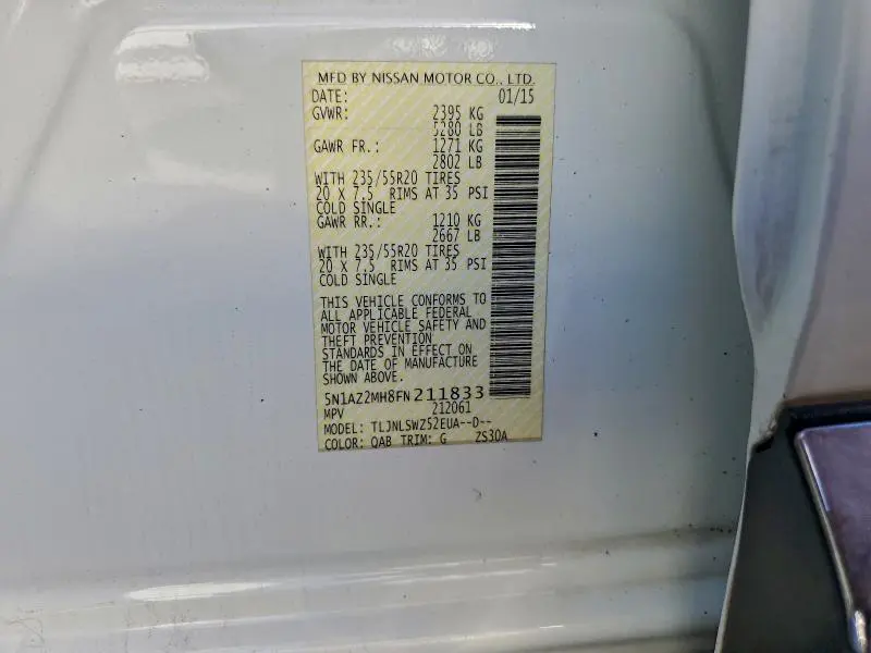 2015 NISSAN MURANO S  