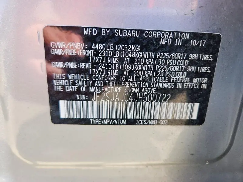 2018 SUBARU FORESTER 2.5I LIMITED  