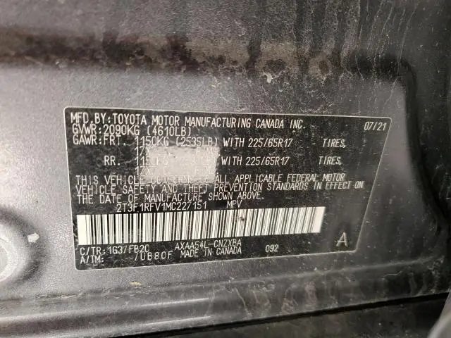 2021 TOYOTA RAV4 LE  