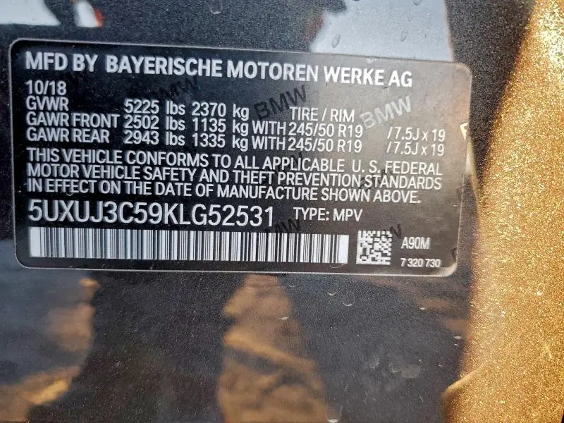 2019 BMW X4 XDRIVE30I  