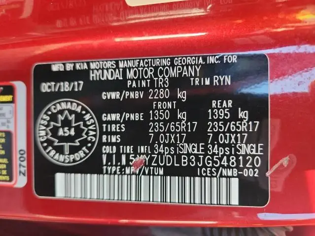 2018 HYUNDAI SANTA FE SPORT   