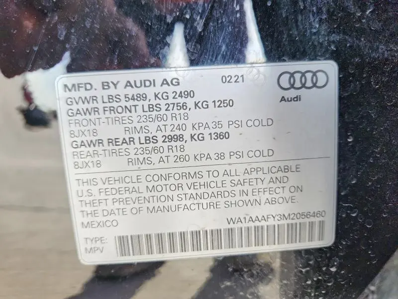2021 AUDI Q5 PREMIUM  