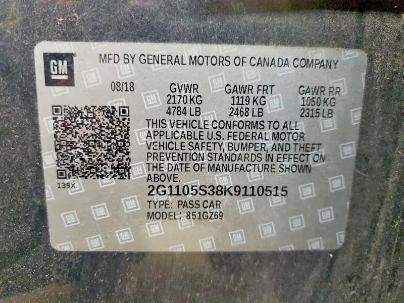 2019 CHEVROLET IMPALA PREMIER  