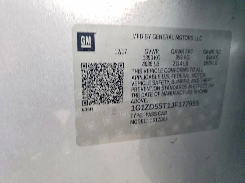 2018 CHEVROLET MALIBU LT  