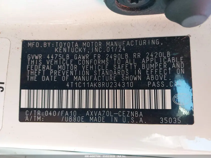 2024 TOYOTA CAMRY LE