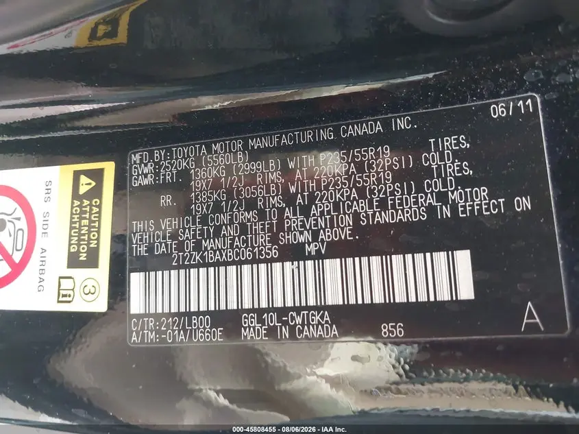 2011 LEXUS RX 350  