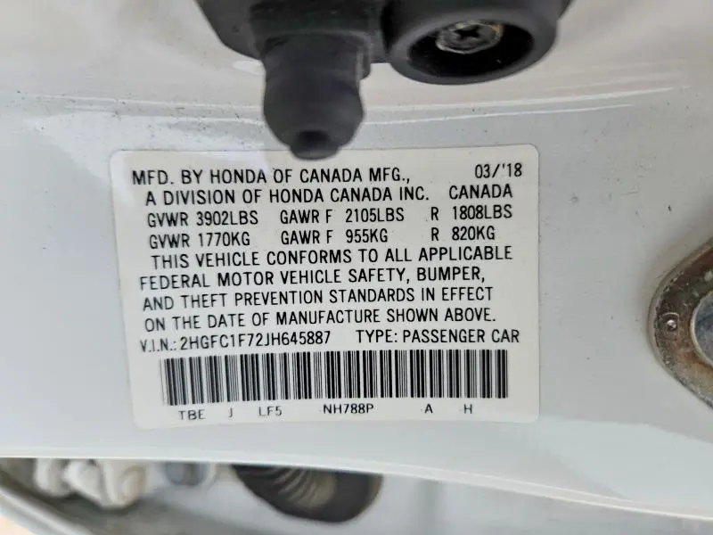 2018 HONDA CIVIC EXL  