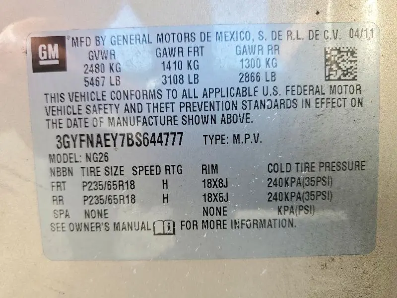 2011 CADILLAC SRX LUXURY COLLECTION  