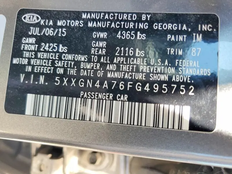 2015 KIA OPTIMA EX  