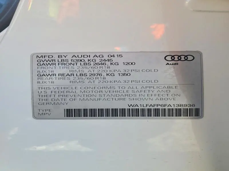 2015 AUDI Q5 PREMIUM PLUS  