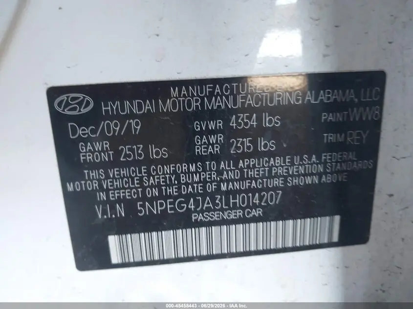 2020 HYUNDAI SONATA SE