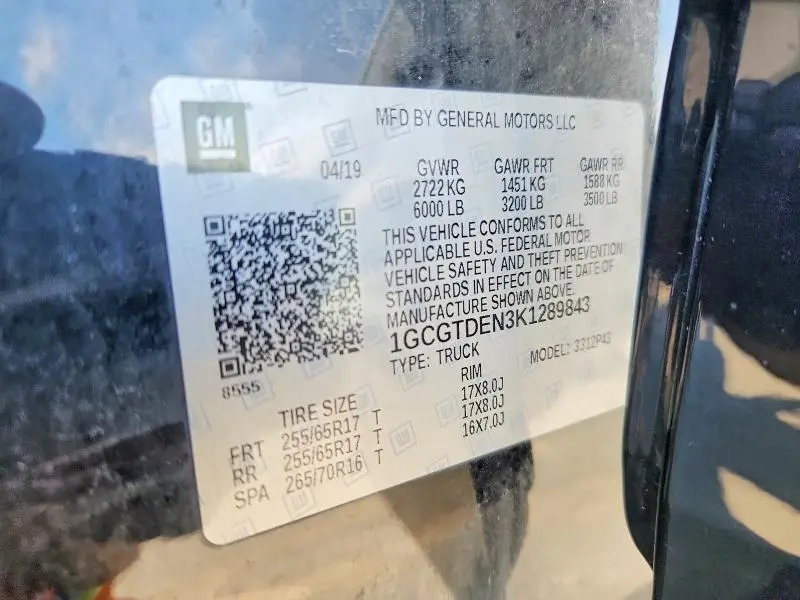 2019 CHEVROLET COLORADO Z71  