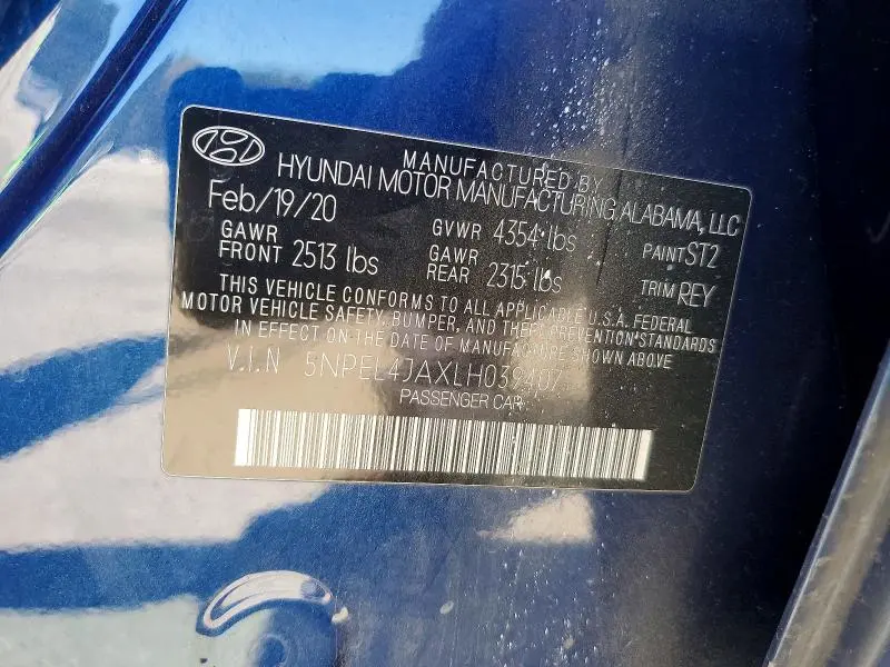 2020 HYUNDAI SONATA SEL  