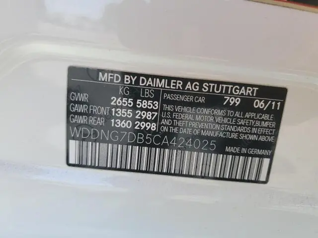 2012 MERCEDES-BENZ S 550