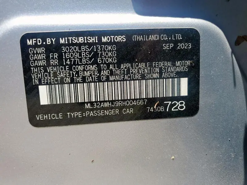 2024 MITSUBISHI MIRAGE SE  