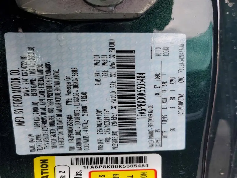 2019 FORD MUSTANG BULLITT  