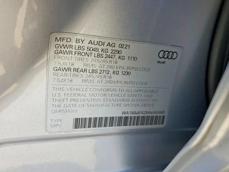 2021 AUDI A4 ALLROAD PREMIUM PLUS  