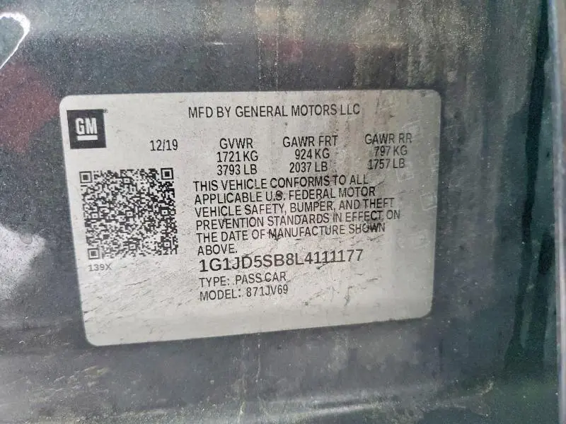 2020 CHEVROLET SONIC LT  