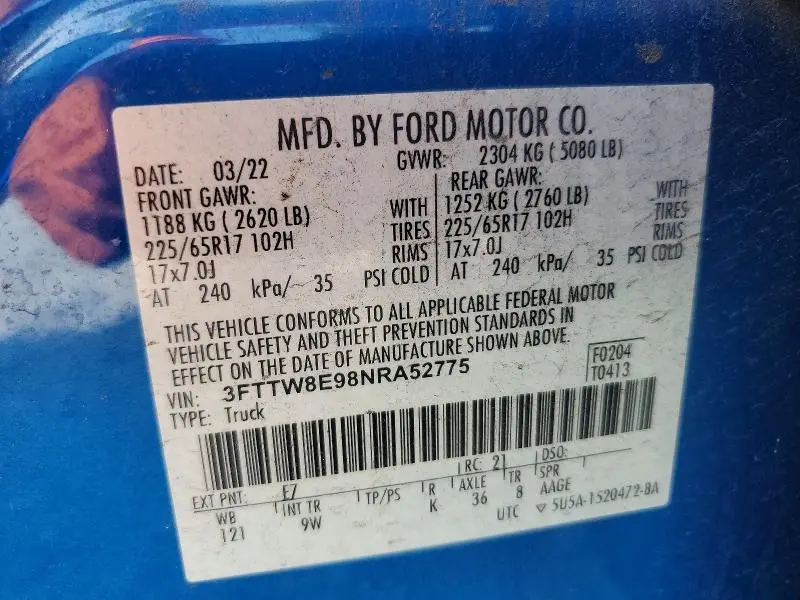 2022 FORD MAVERICK XL  