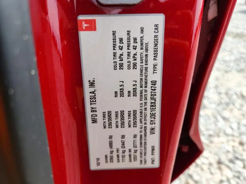2018 TESLA MODEL 3   