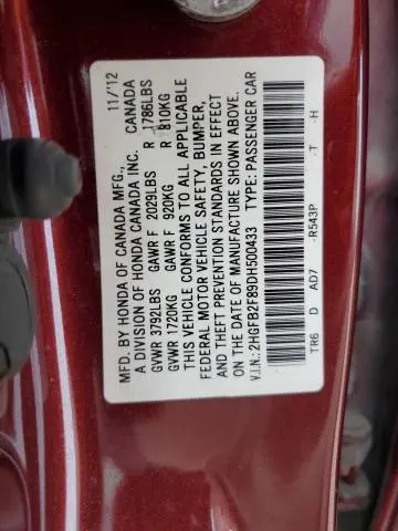 2013 HONDA CIVIC EX  