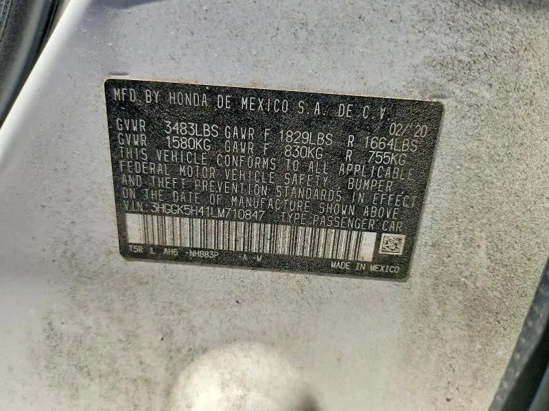 2020 HONDA FIT LX  