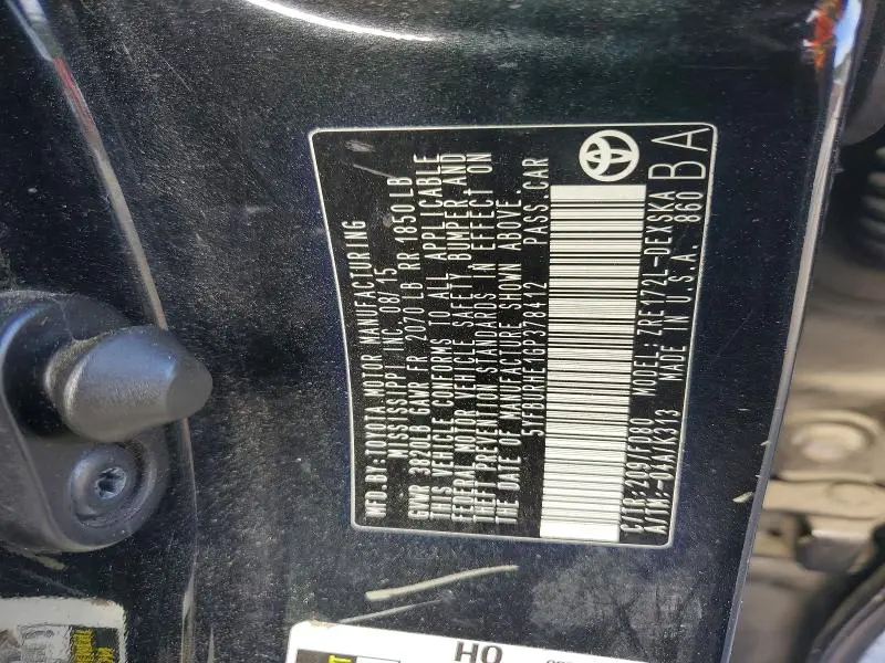 2016 TOYOTA COROLLA S PLUS  