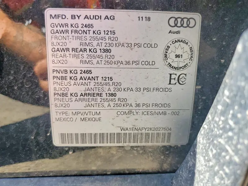 2019 AUDI Q5 PROGRESSIV S-LINE  