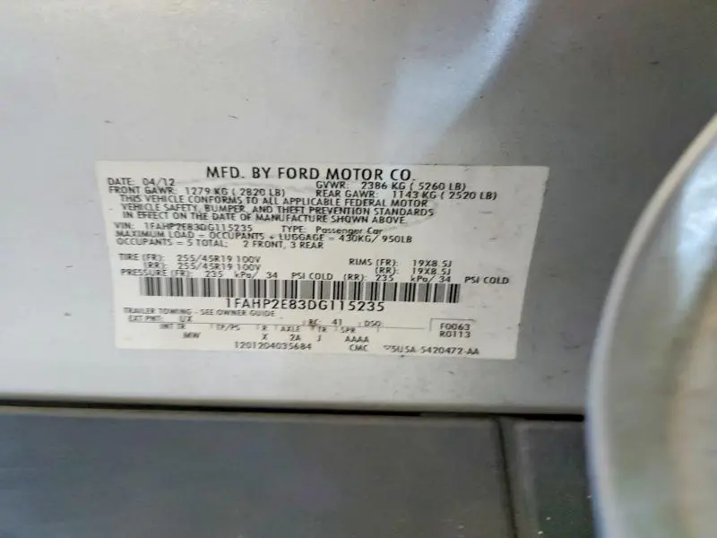 2013 FORD TAURUS SEL  