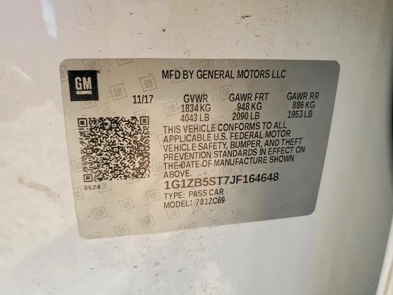 2018 CHEVROLET MALIBU   