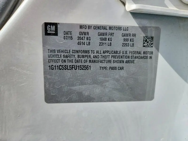 2015 CHEVROLET MALIBU 1LT  