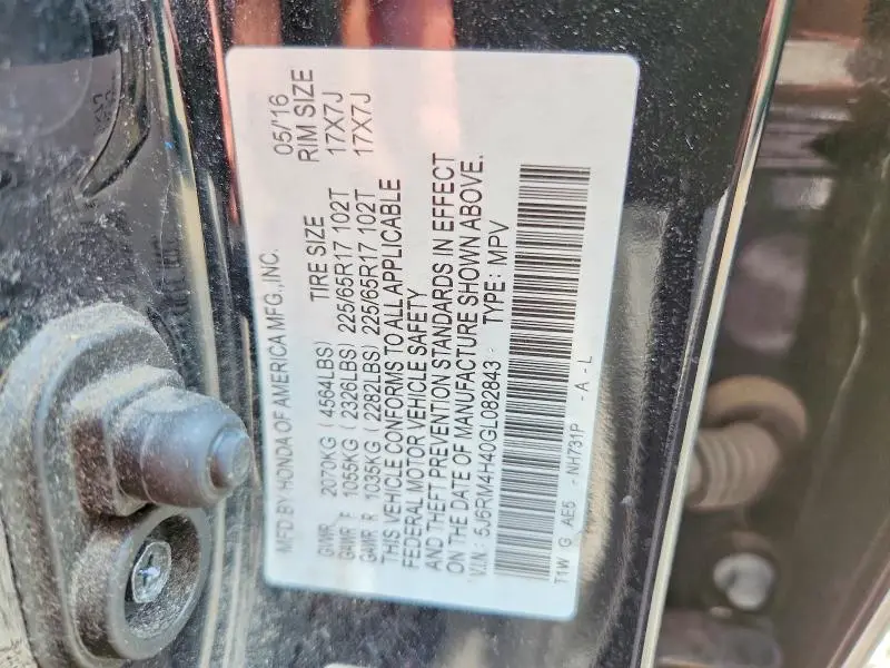 2016 HONDA CR-V SE  