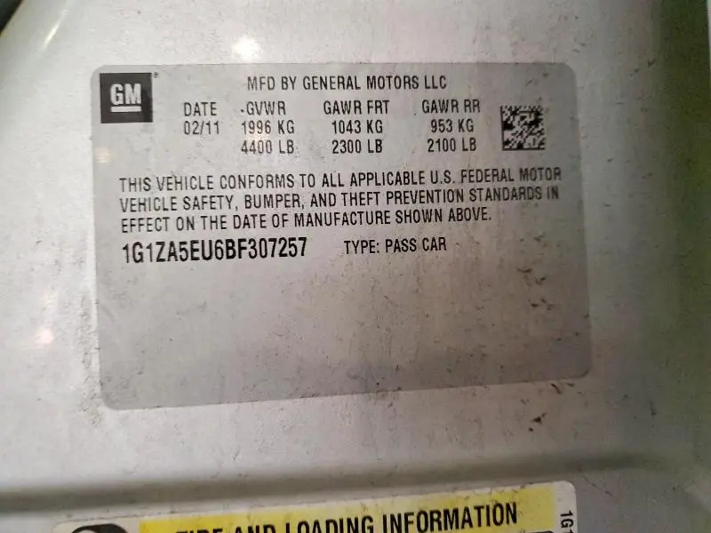 2011 CHEVROLET MALIBU LS  