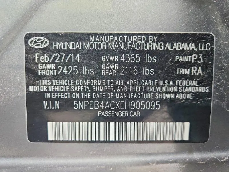 2014 HYUNDAI SONATA GLS  
